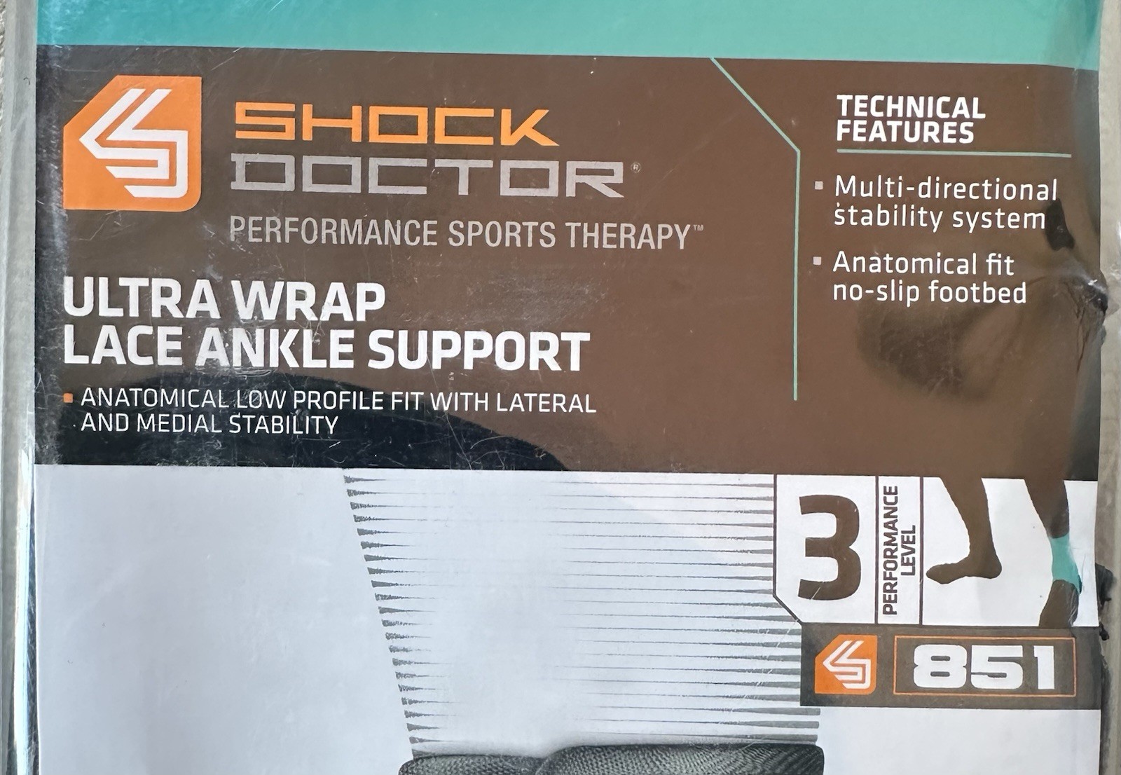 Shock Doctor 851 Ultra Wrap Lace Ankle Support Brace Size M Left/Right Black NIP