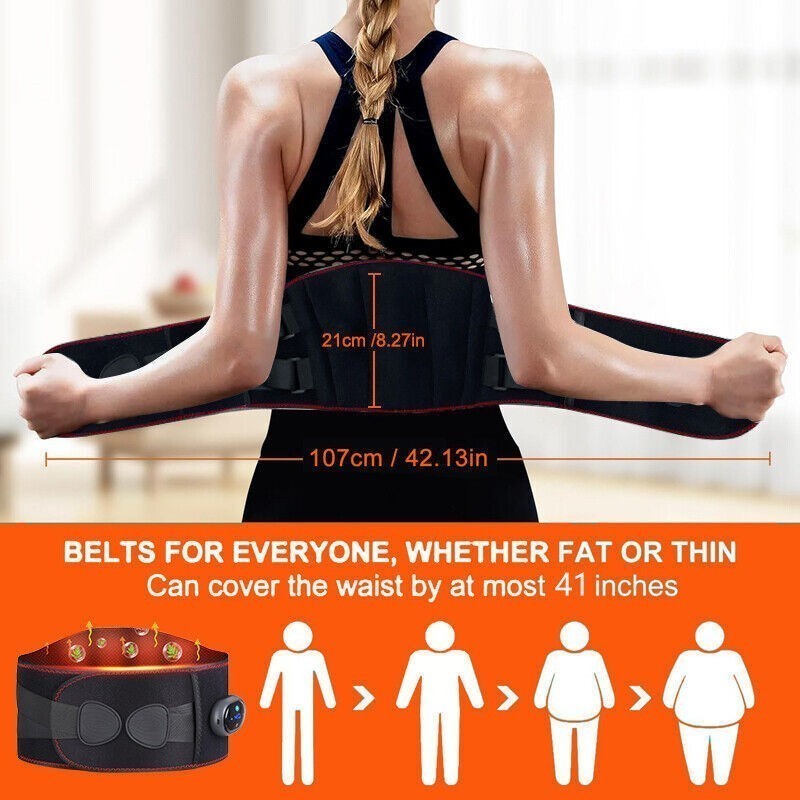Cordless Massage Belt Electric Heated with Back Support Waist Vibration Massager