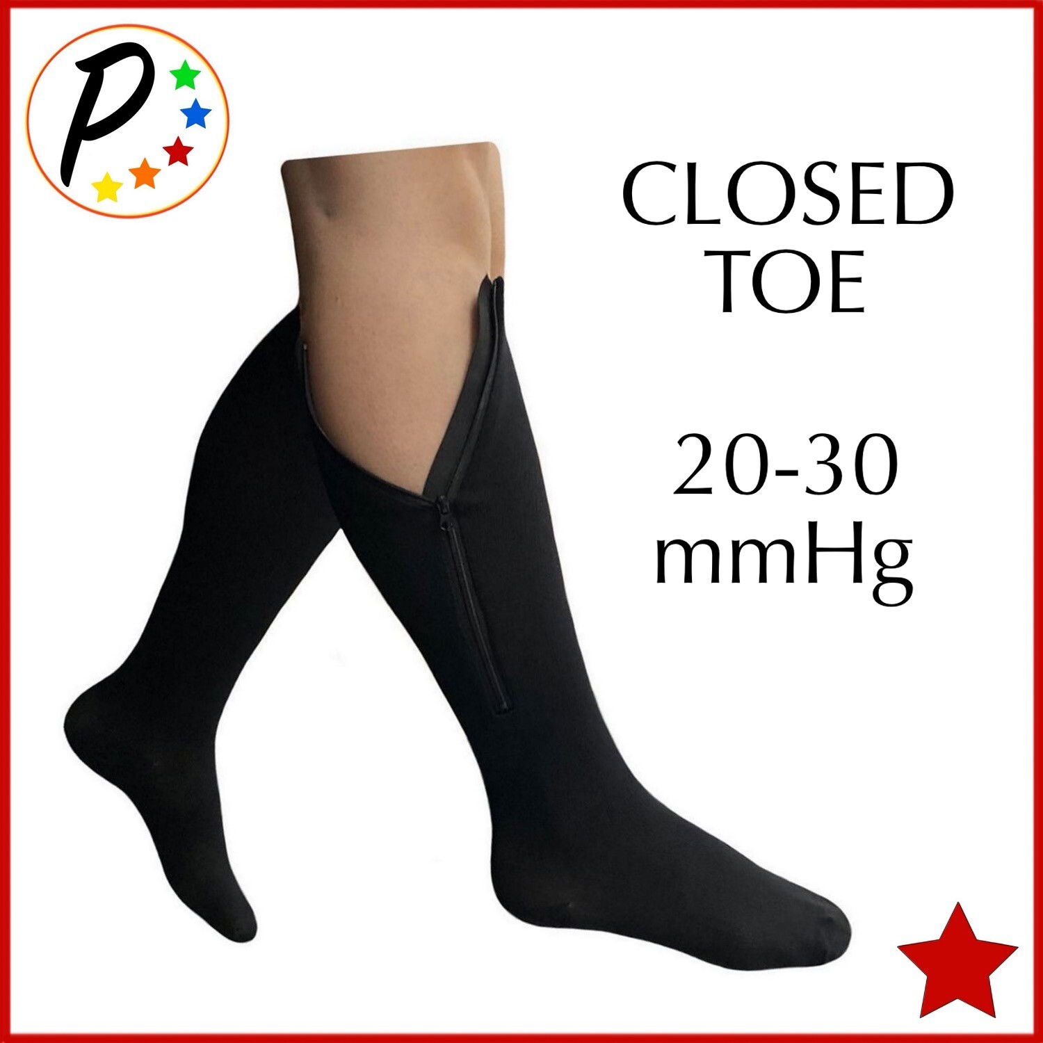 🔴 Presadee Original Closed Toe 20-30 mmHg Firm Compression Legs Zipper Socks