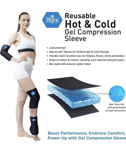 Med Pride Hot & Cold Gel Compression Sleeve for Elbow Knee Arm – New