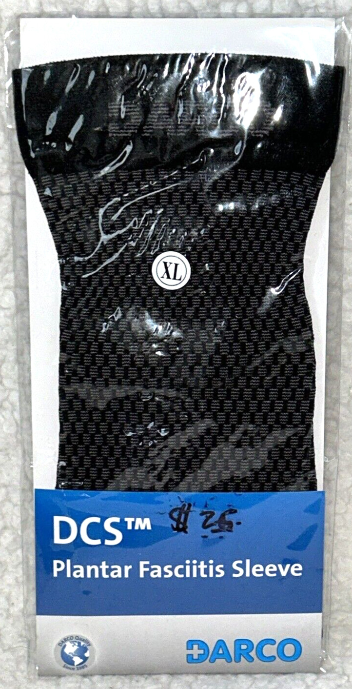 Darco DCS Plantar Fasciitis Sleeve Supportive Arch Compression Sleeve Black XL