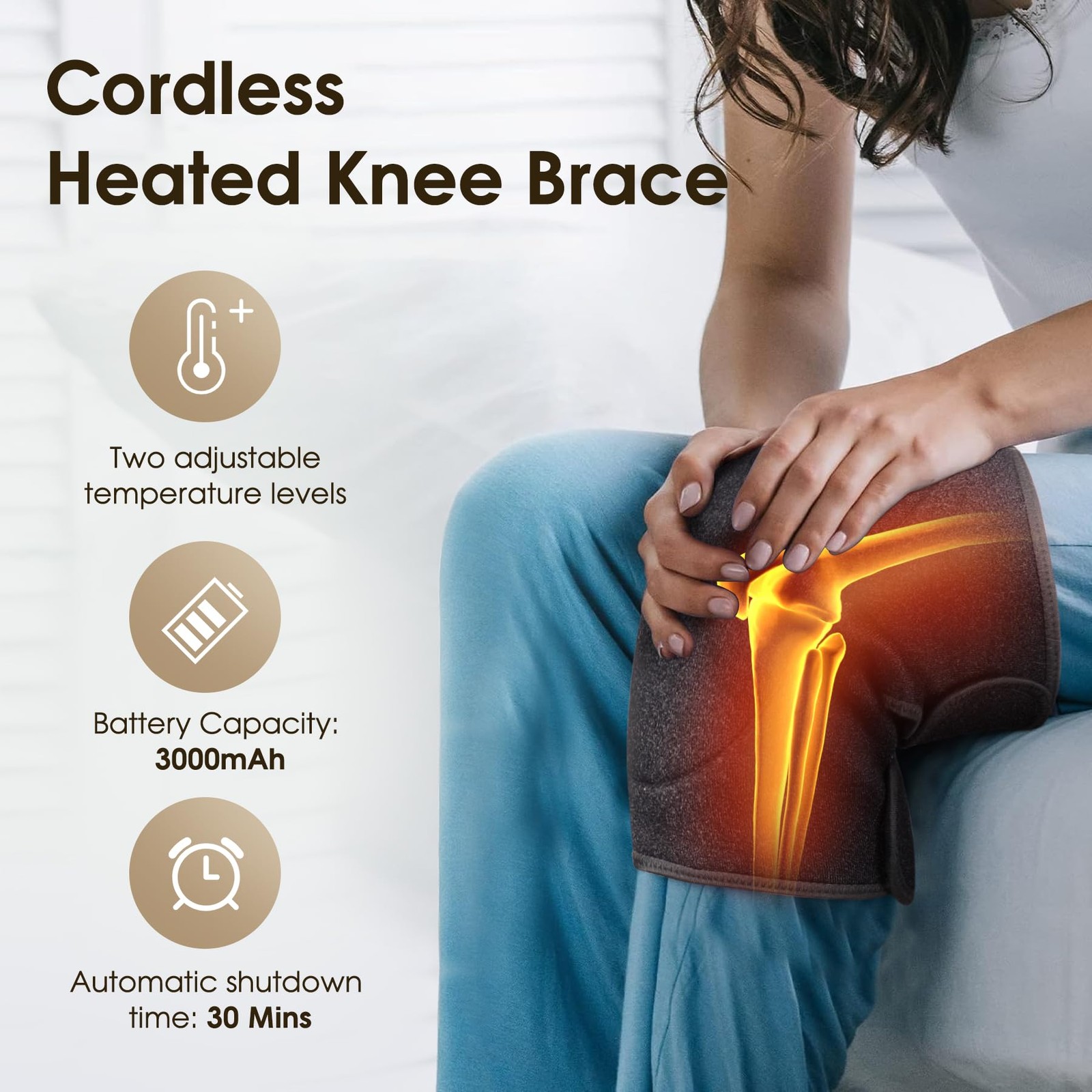 COMFYTHERA Heated Knee Brace for Knee Pain Relief, Heating Pad for Knee Brace…