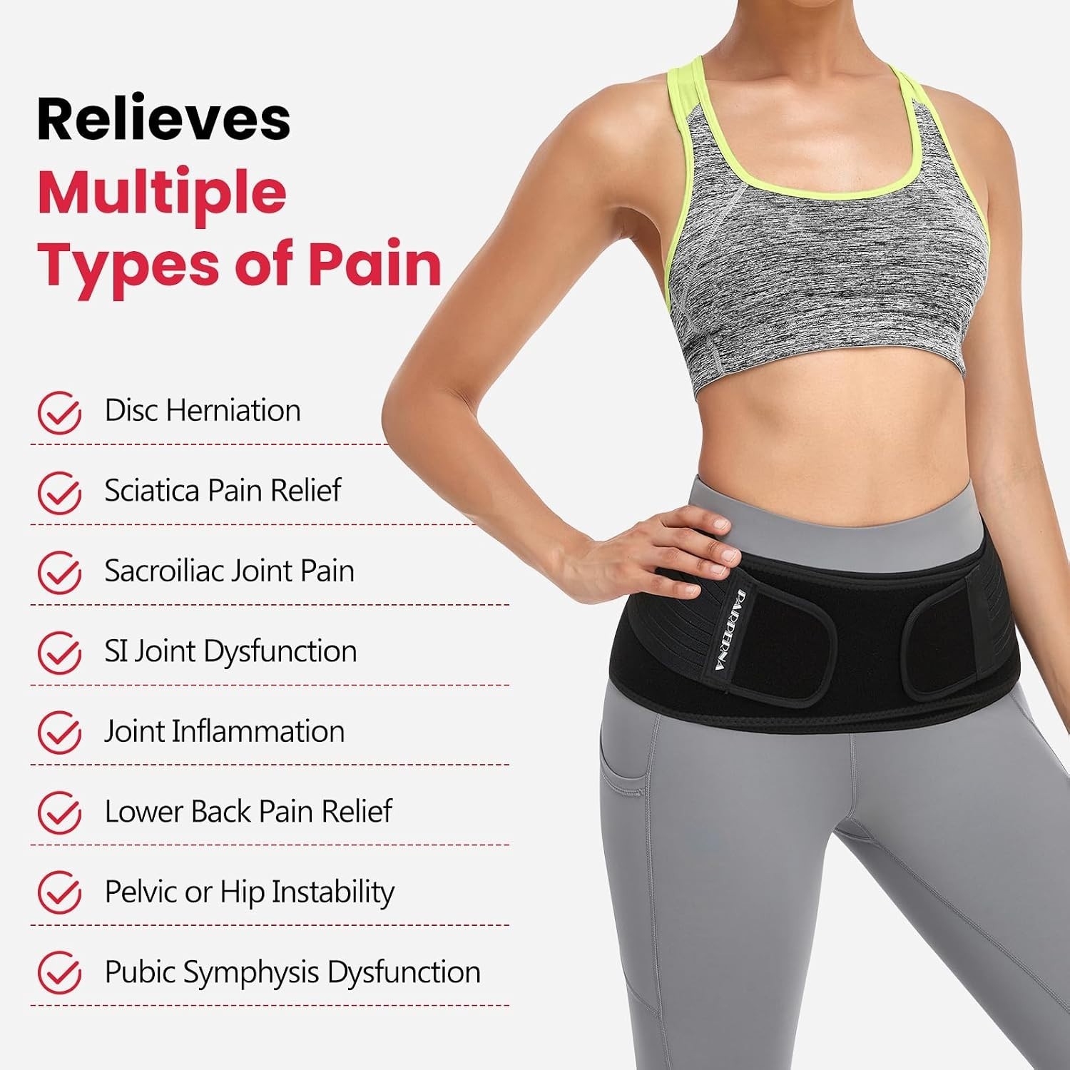 Sacroiliac SI Joint Hip Belt for Women Men – Lower Back Support Brace | Pelvi…