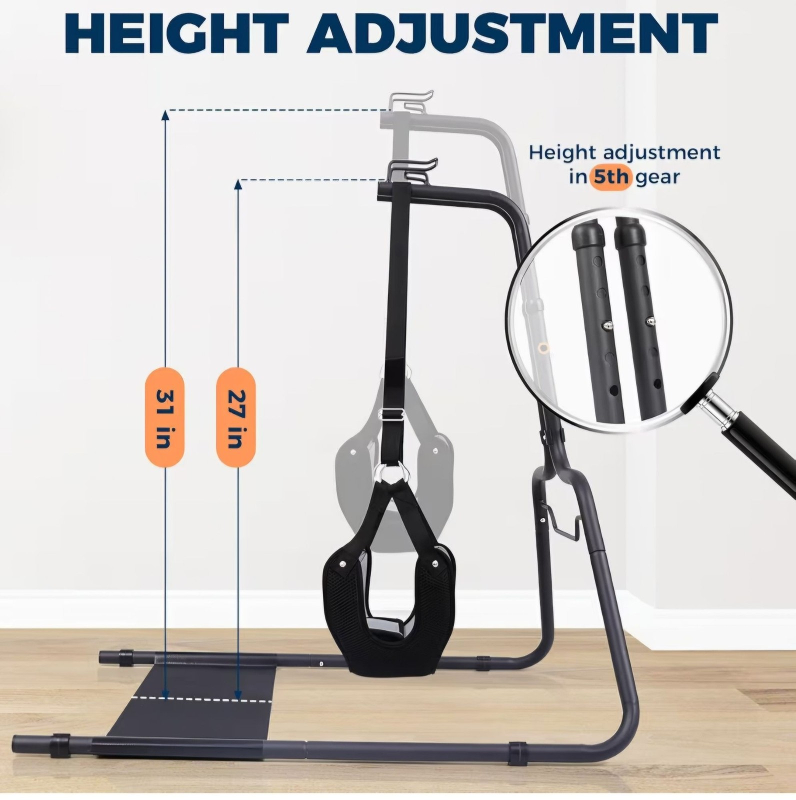 Handy Cervical Traction Device w/ Adjustable Hammock Stand for Neck Pain Relief