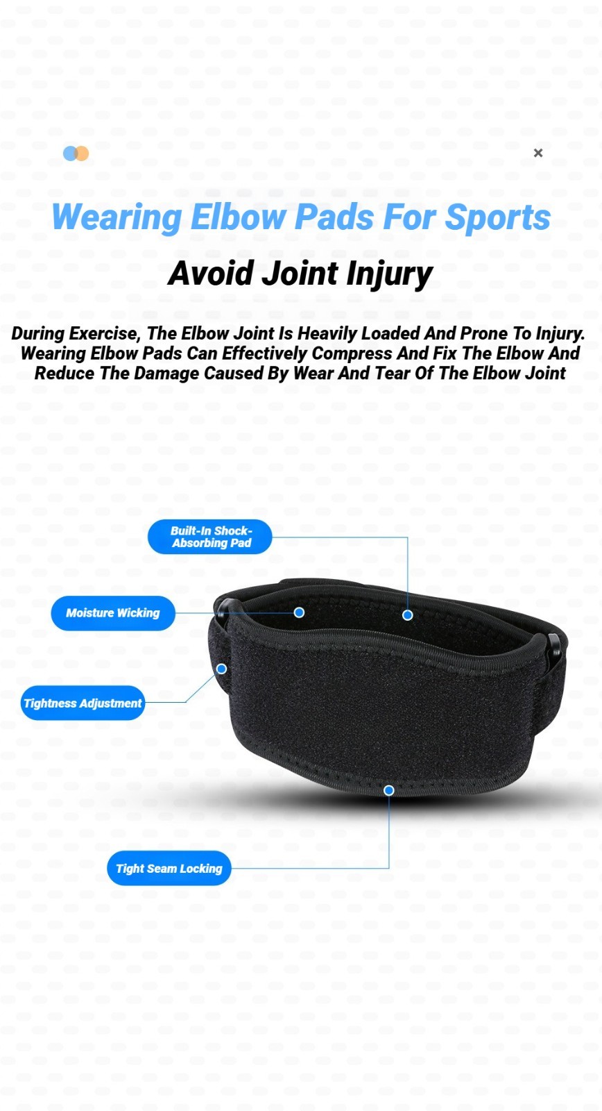 Tennis Elbow Brace Compression Strap Tendonitis Golfers Arm Support Band Adjust