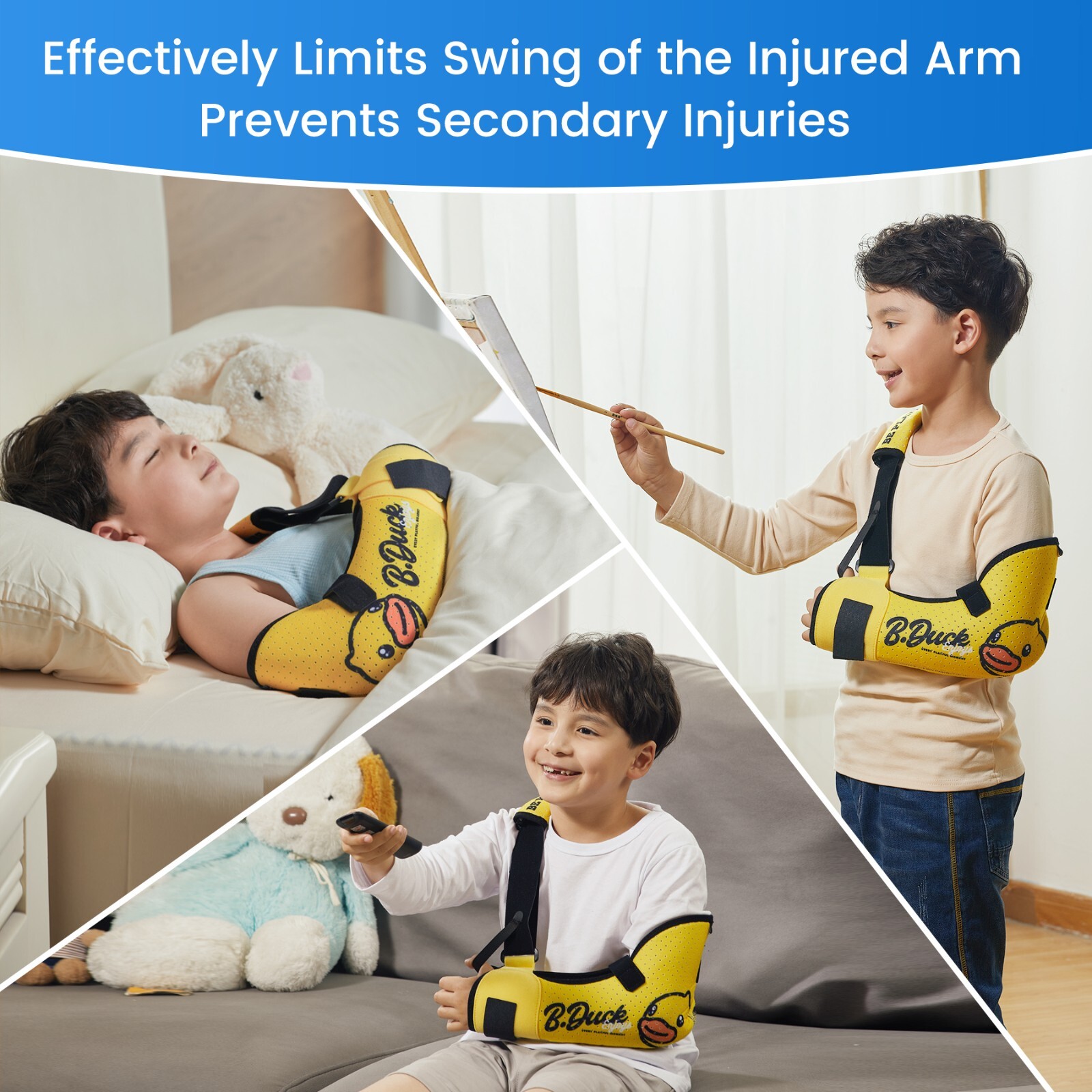 VELPEAU Kids Arm Shoulder Elbow Immobilizer Sling For Broken Fracture Injury