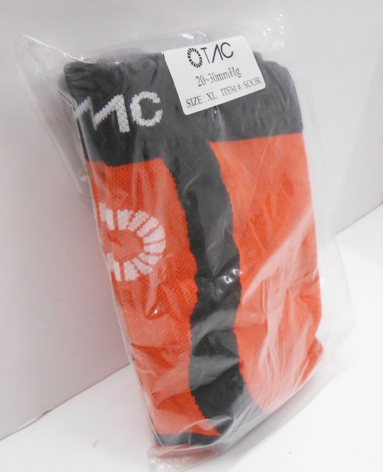 TAC Compression 20-30 mmHg Socks (Pumpkin Orange and black) Size: XL