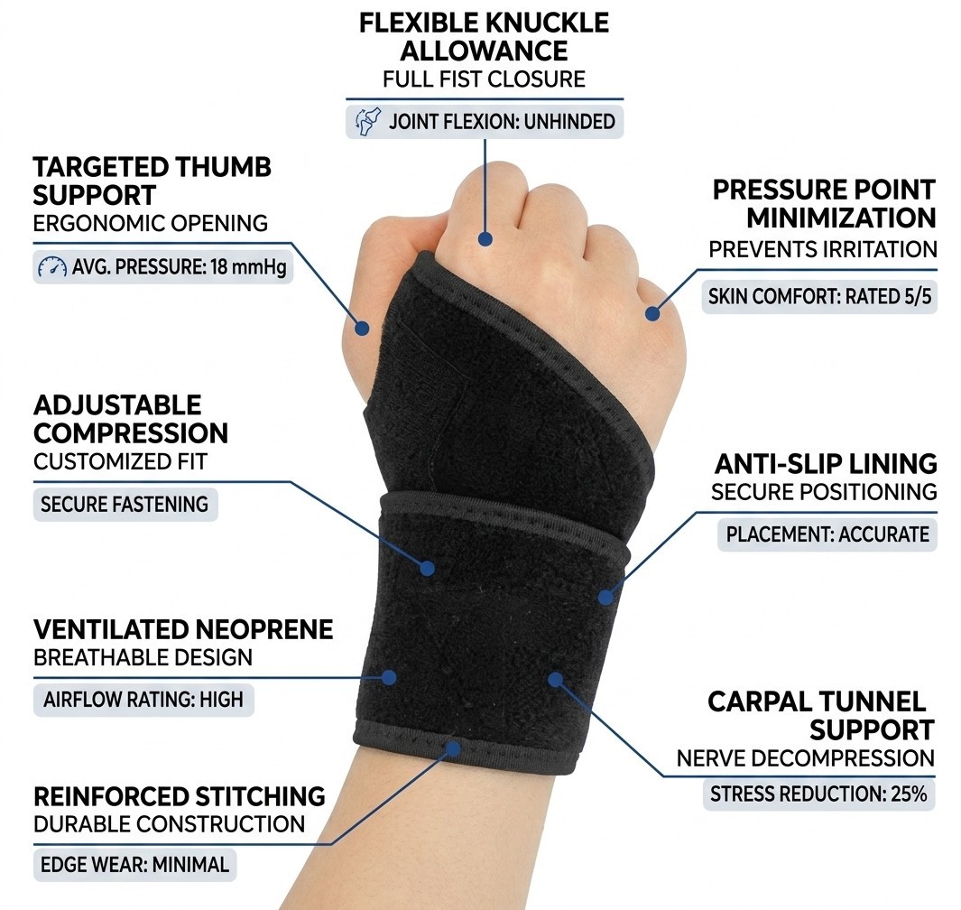 Adjustable Wrist Support Brace Guard Strap Carpal Tunnel Sports Gym Pain Relief