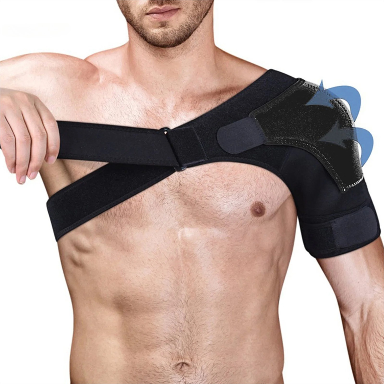 Support Brace for Torn Rotator Adjustable Shoulder Belt Wrap Compression Sleeves