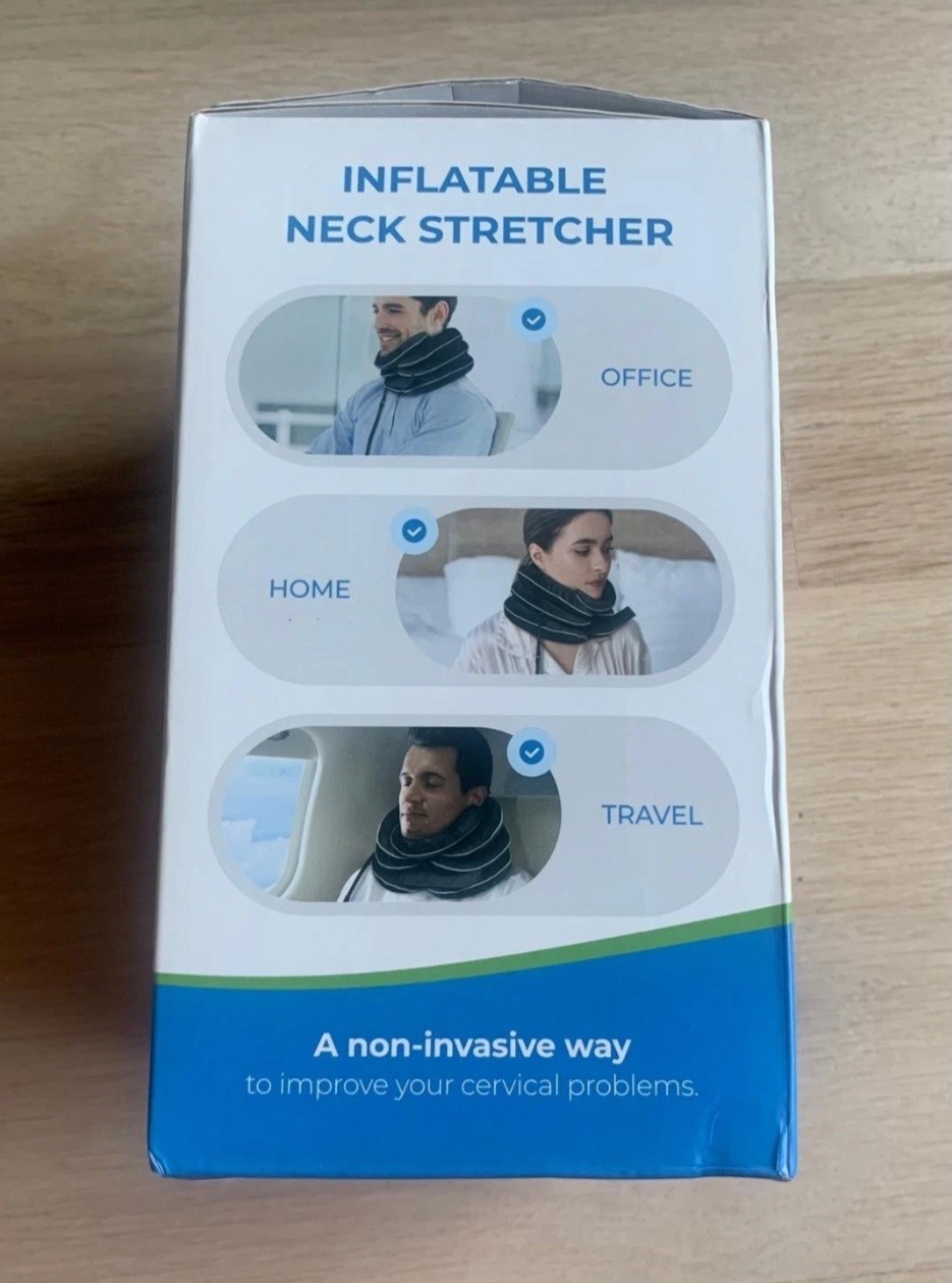 Auvon Inflatable Neck Stretcher For Cervical Traction 3 Layer Black