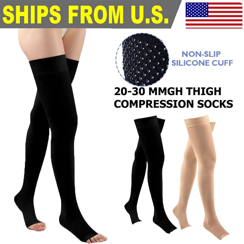 Comfort for Women, 20-30 mmHg – Open Toe Leg Circulation, Thigh High US