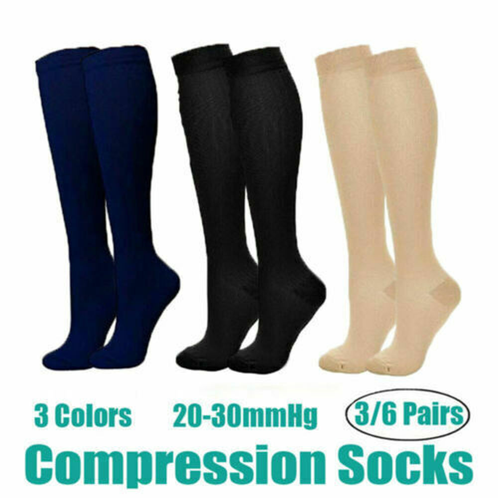 Opaque Compression Socks Knee-Hi Closed Toe Support Hose 20-30mmHg – Unisex