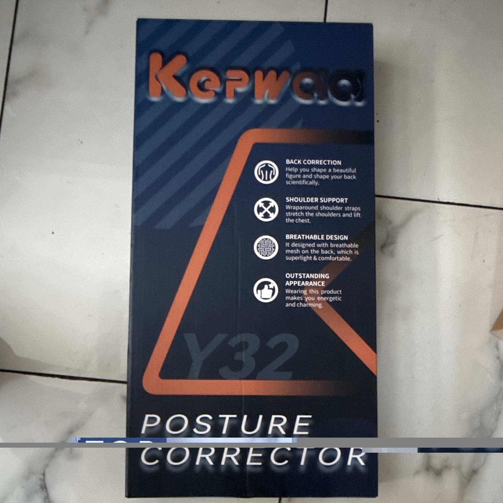 Kepwaq Posture Corrector Back Support Brace Adjustable Y32 Black/Yellow