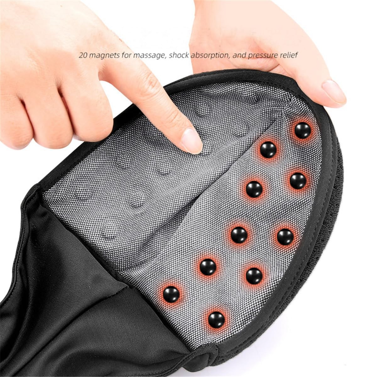 Knee Brace, Adjustable Sports Brace with 20 Built-in Magnets, Black