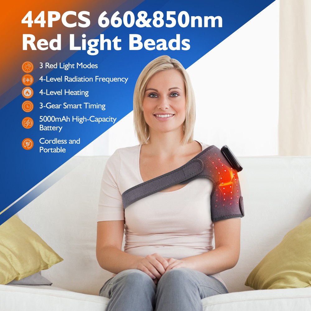 650nm&880nm Infrared Light Therapy Joint PainRelief Adjustable Heated Knee Brace
