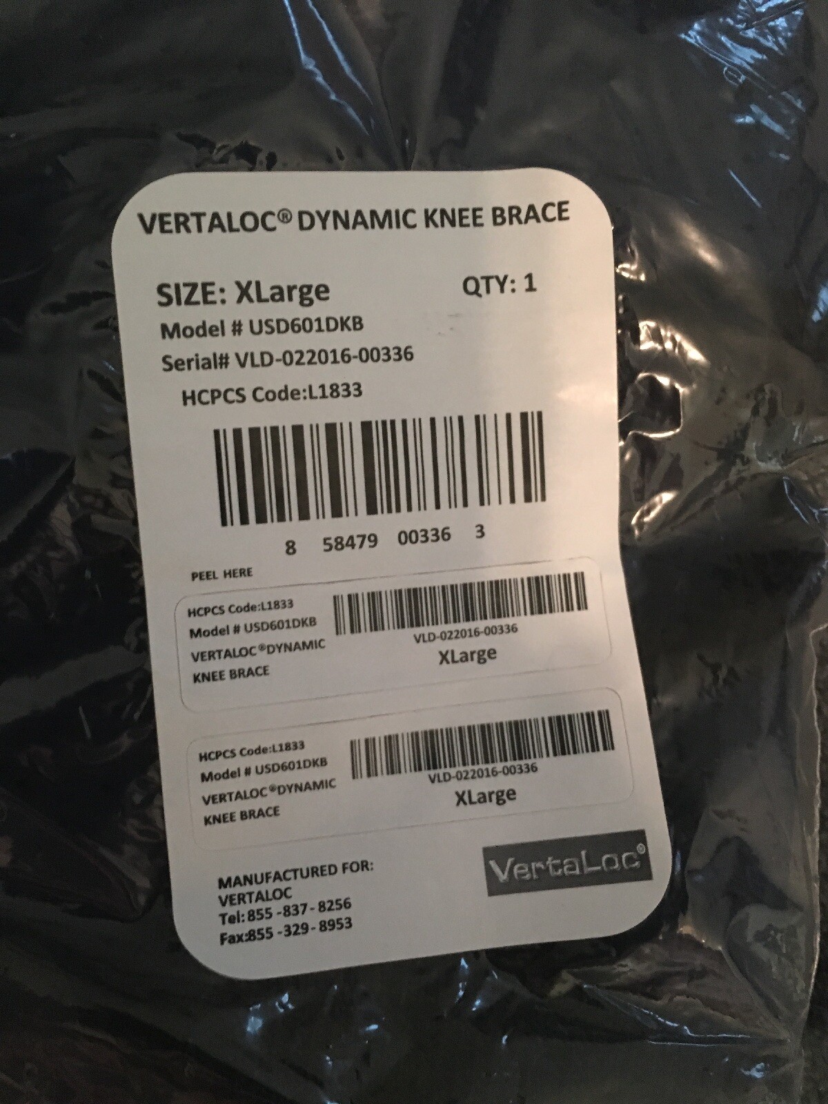 Vertaloc Dynamic Knee Brace Adjustable XL NEW