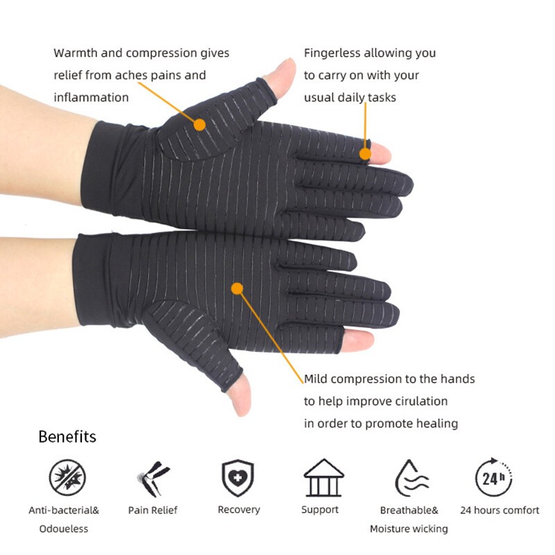 Fitness Sport Cycling Gloves Ache Pain Joint Relief Breathable Non-slip 1 Pairs✔