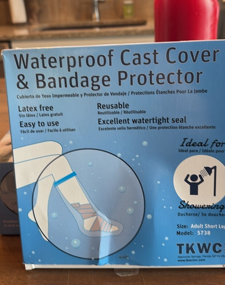 100% Waterproof Leg Cast Cover for Showering, Reusable Covers for Leg