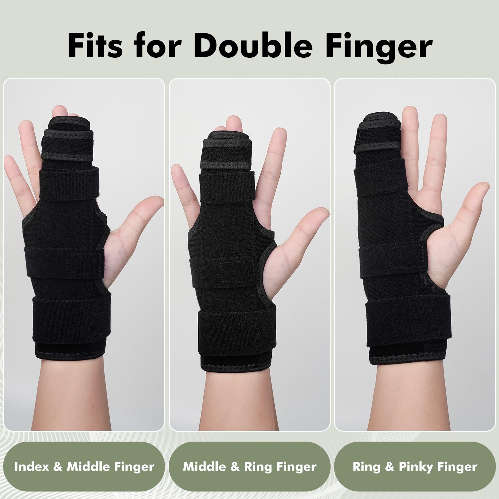 EDNYZAKRN Trigger Finger Splint, 2 Brace for Index, Middle, S/M, Black