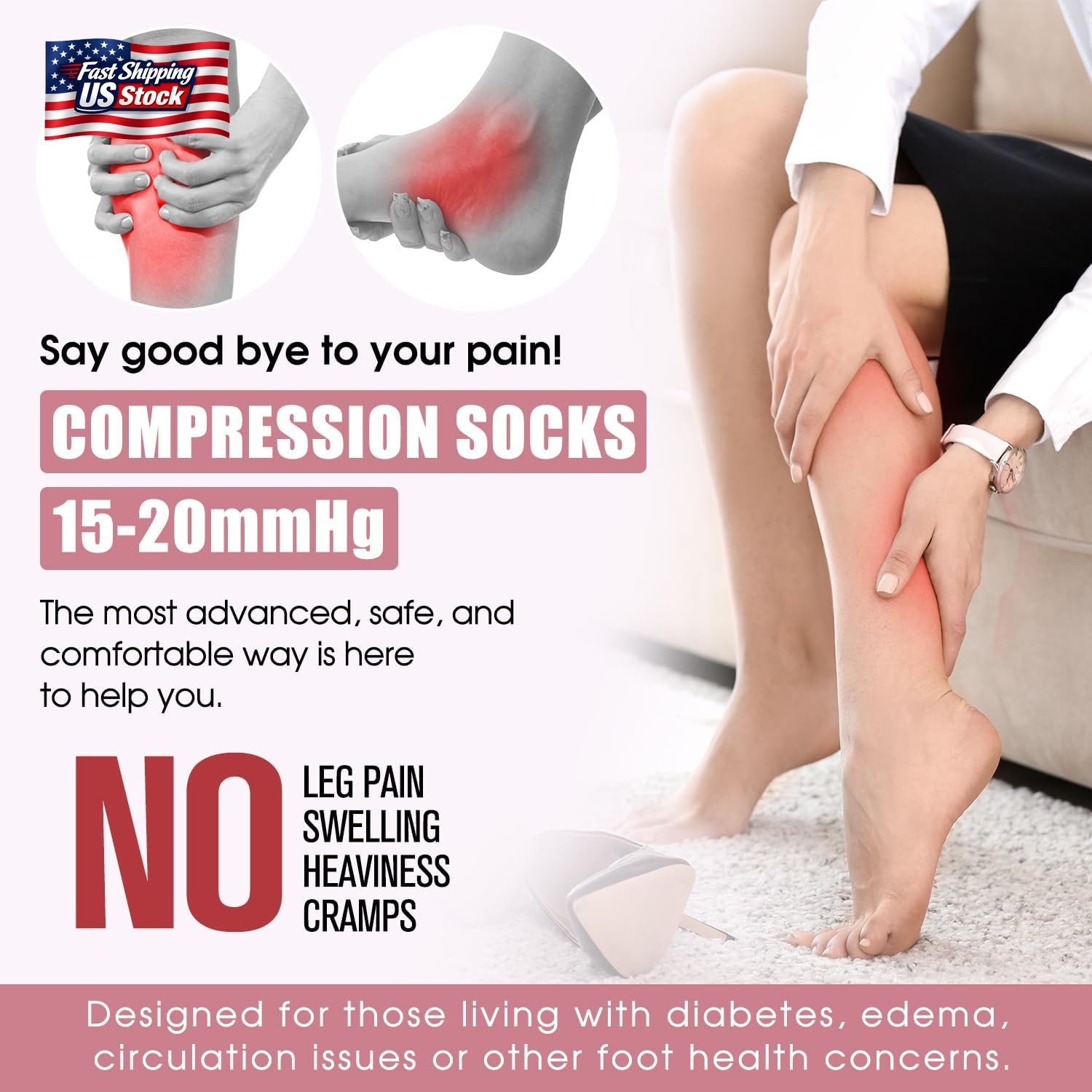 Compression Socks for Women & Men Circulation (6 Pairs) 15-20 Mmhg Is Best Suppo
