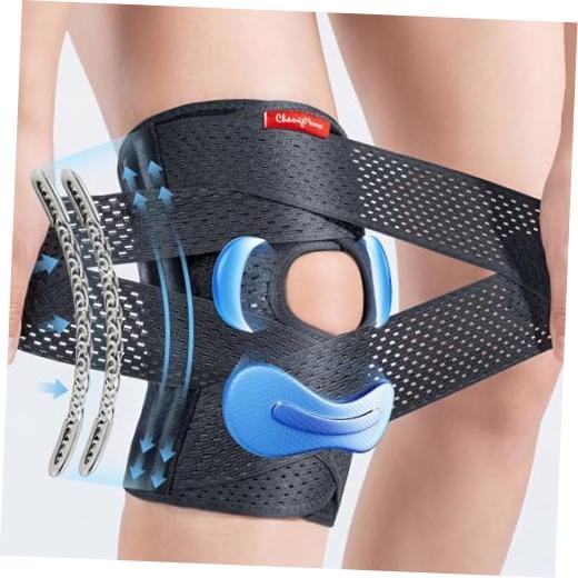 Meniscus Knee Brace for Women and Men, Knee Support with Side Medium Black