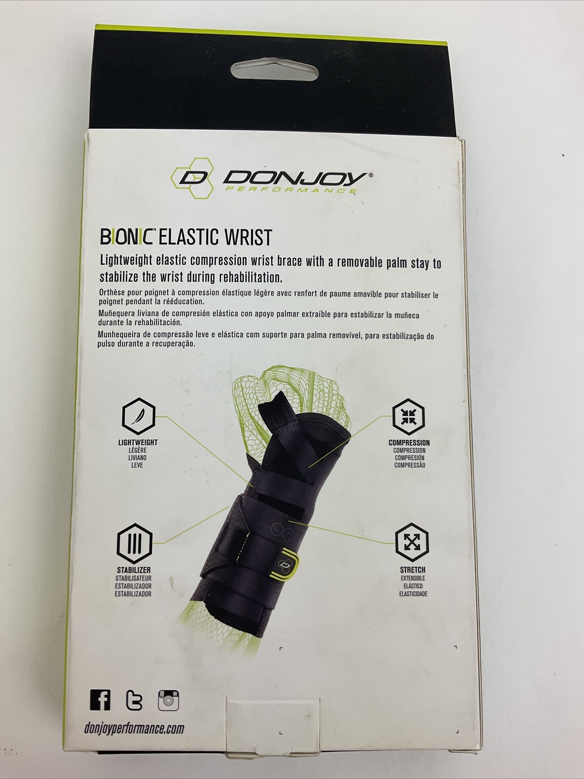 DonJoy Bionic Elastic Performance Size XS/S LEFT Wrist Compression Brace.