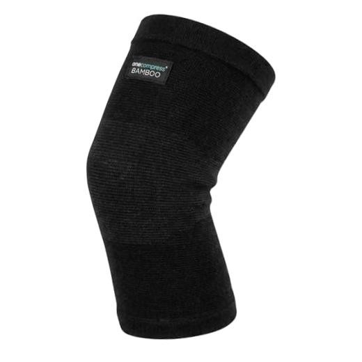 Onecompress Bamboo Compression Knee Sleeve for Women & Men, Knees L Black