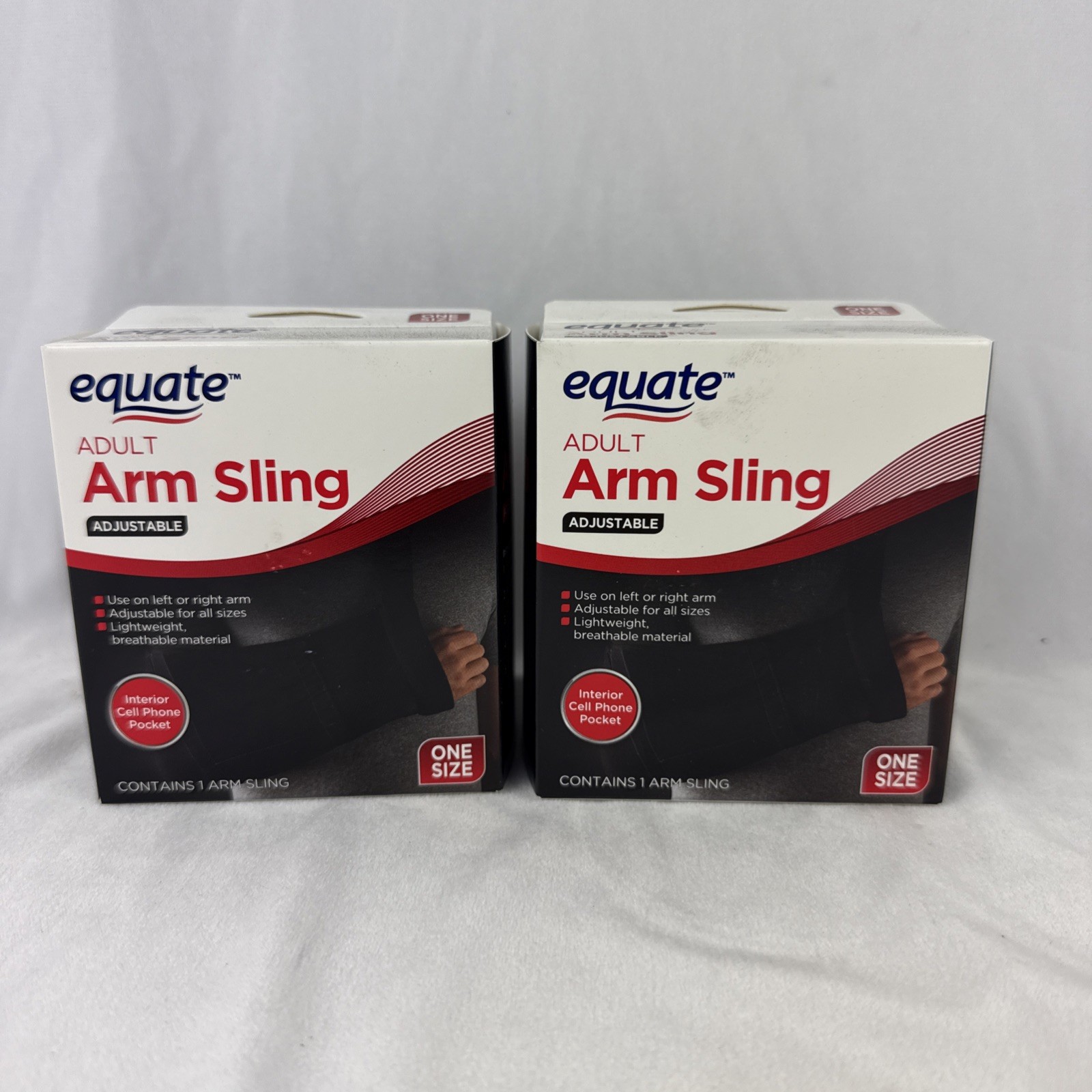 2 Pack Equate Lightweight Adult Adjustable Arm Sling One Size Black