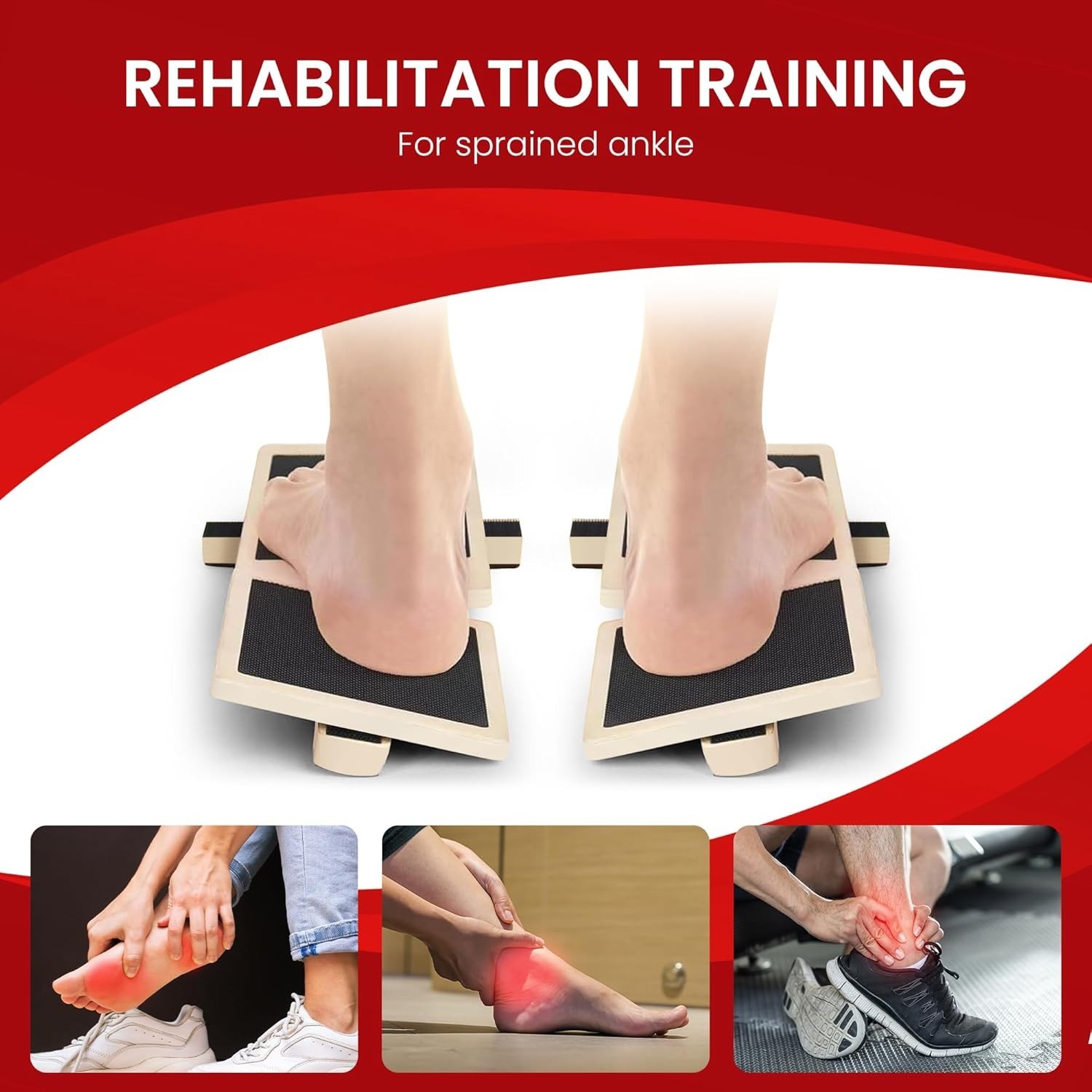 Ankle Strengthener & Axis Board, Bamboo Ankle Balance Board for Physical Therapy