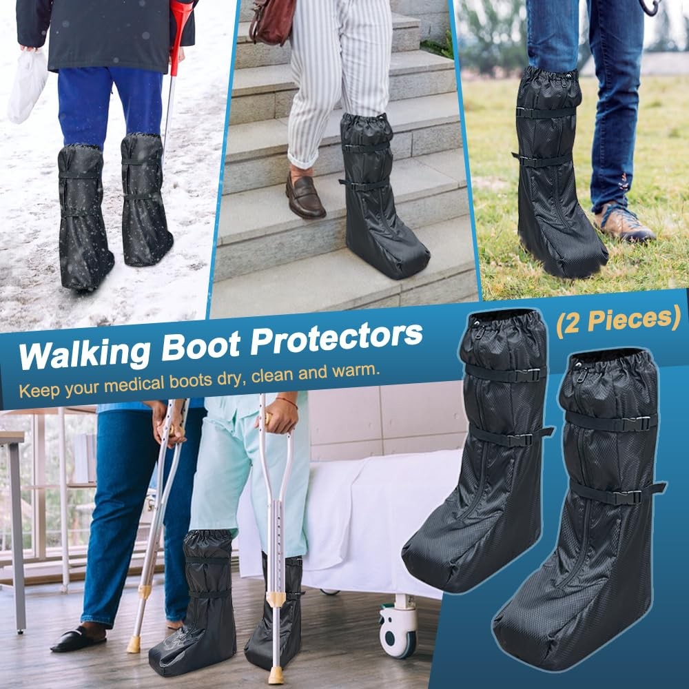 2 Pack Walking Boot Covers Medical Cast Boot Fracture Tall Walking Boot Cover…