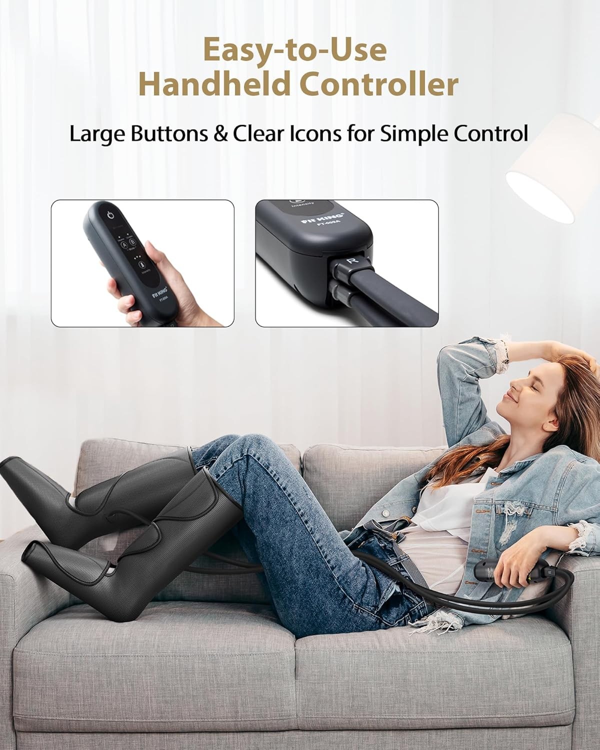 Fit King Leg Massager for Circulation Pain Relief, Air Compression Pain Relief