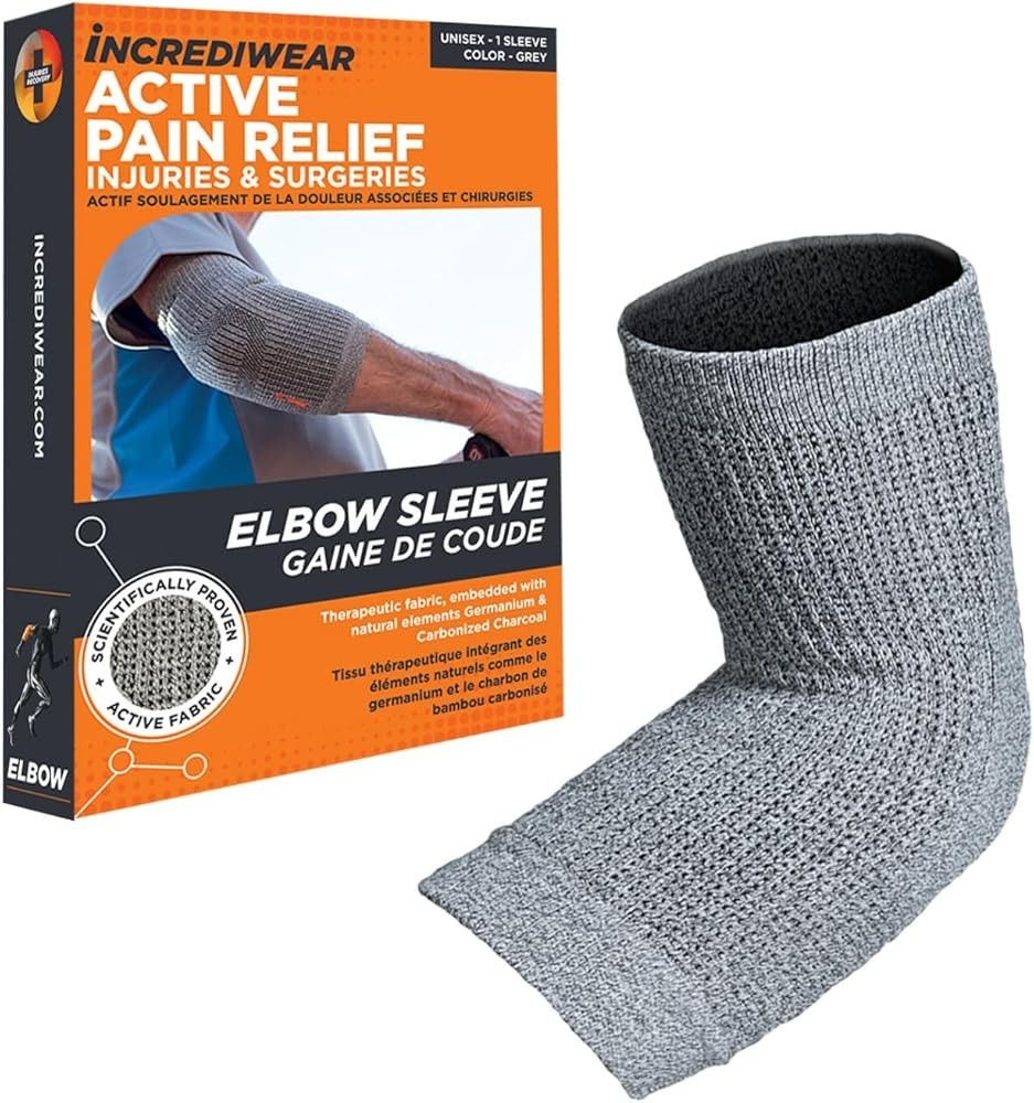 Incrediwear Elbow Brace Support – Sml/Med – Elbow Sleeve Grey NEW NIB