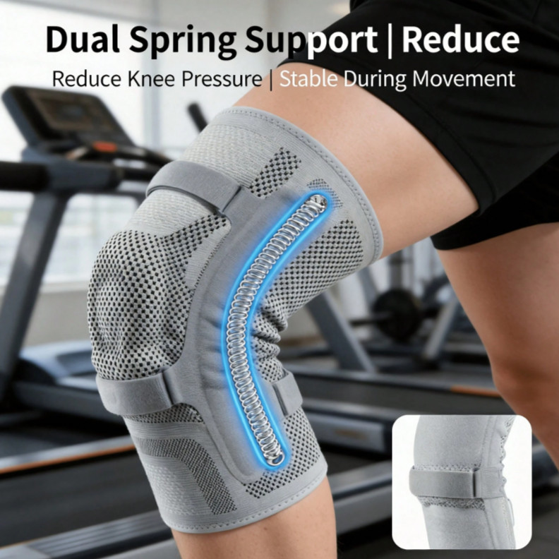 Professional Knee Support Brace Patella Gel Pad Side Springs Joint Pain Relief