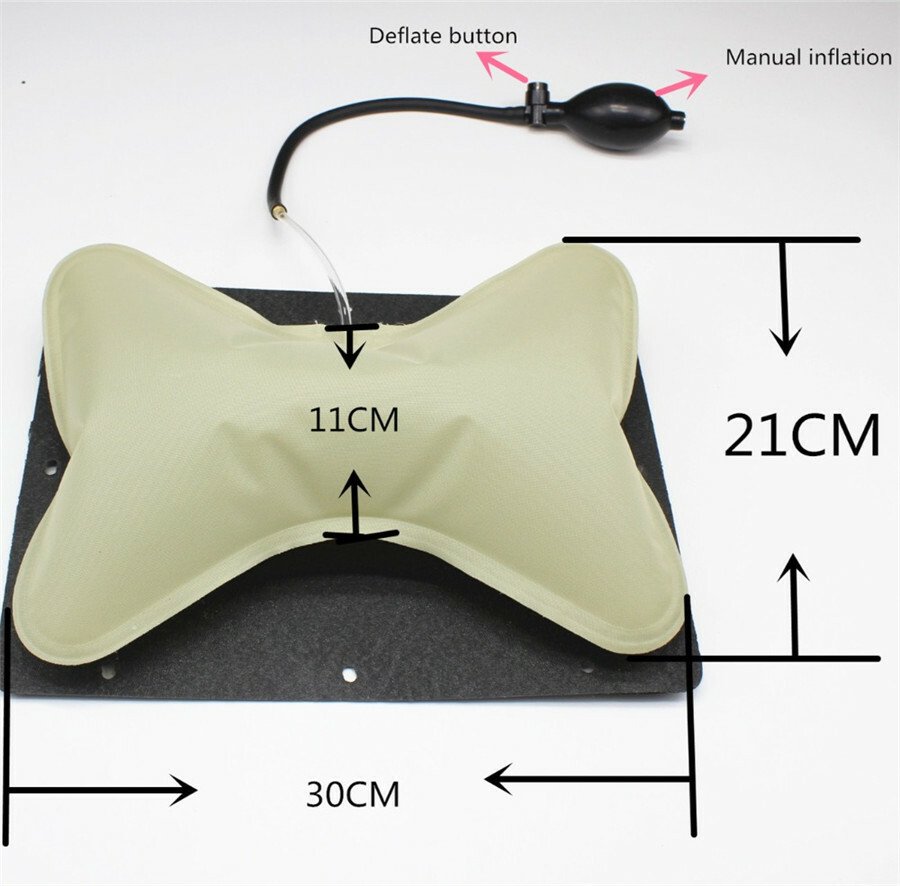 Air Pressure Support Cushion Pillow Lumbar Kits w/Hand Pump Fit For Car Seat