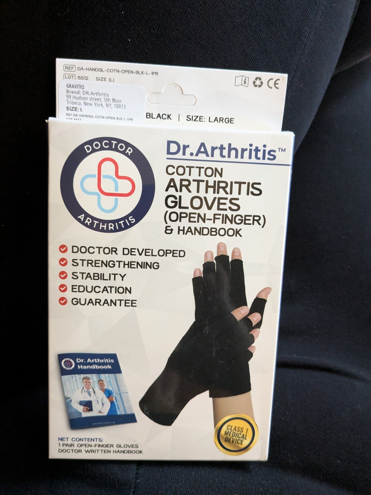 Dr Arthritis Hand Compression Gloves Men And Women Open Finger Size L