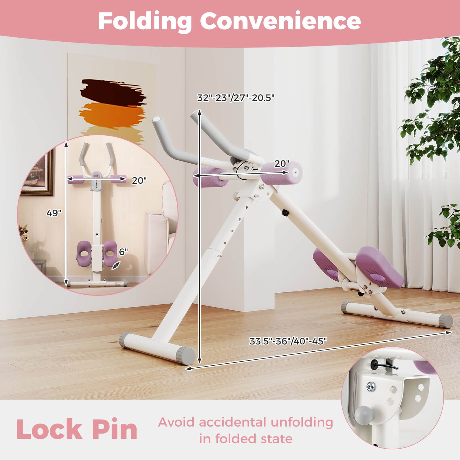 Adjustable Abdominal Trainer w/ Elbow Support Knee Protection and LCD Monitor