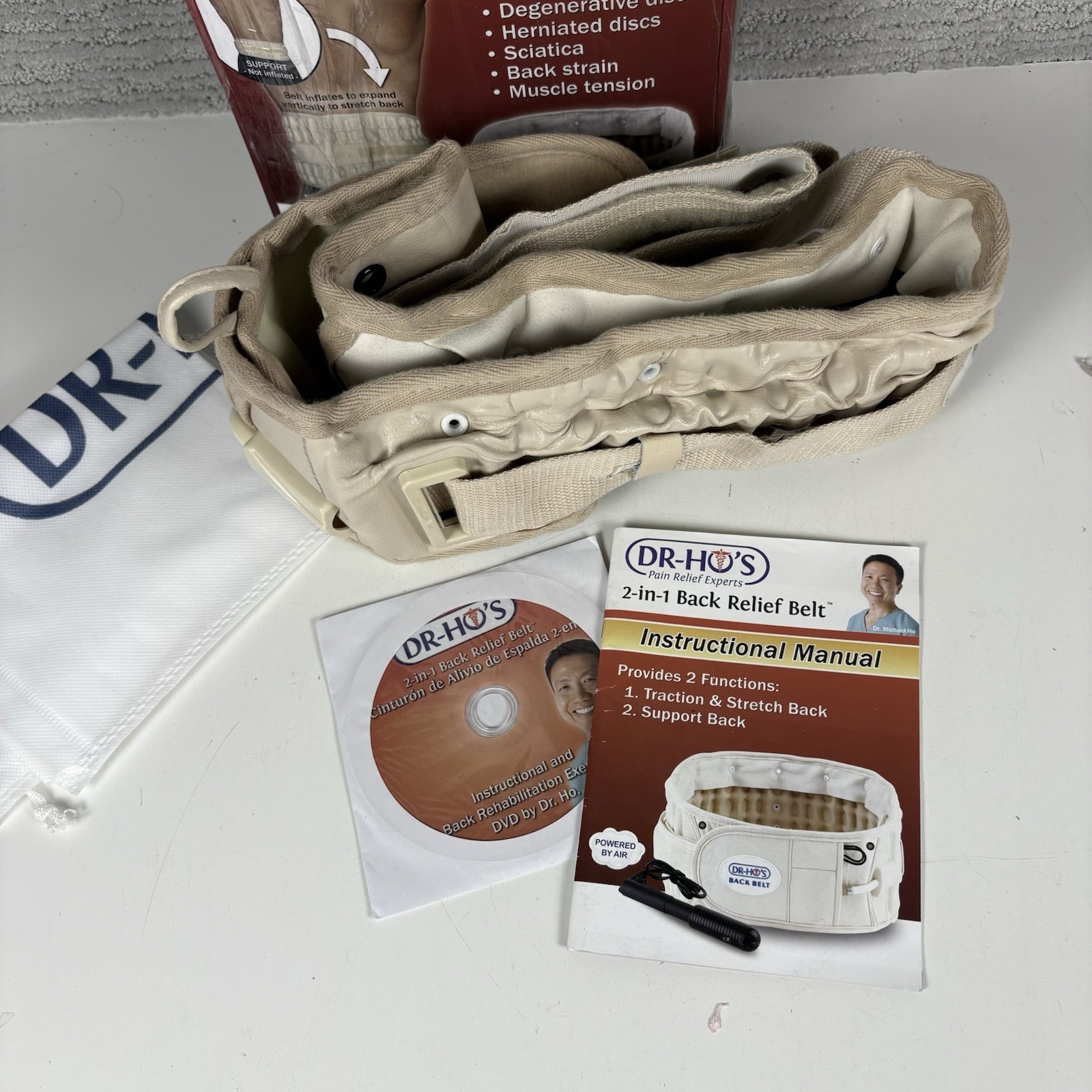 DR HO’S 2 in 1 Decompression Belt Back Pain Relief Lumbar Open-Damaged Box
