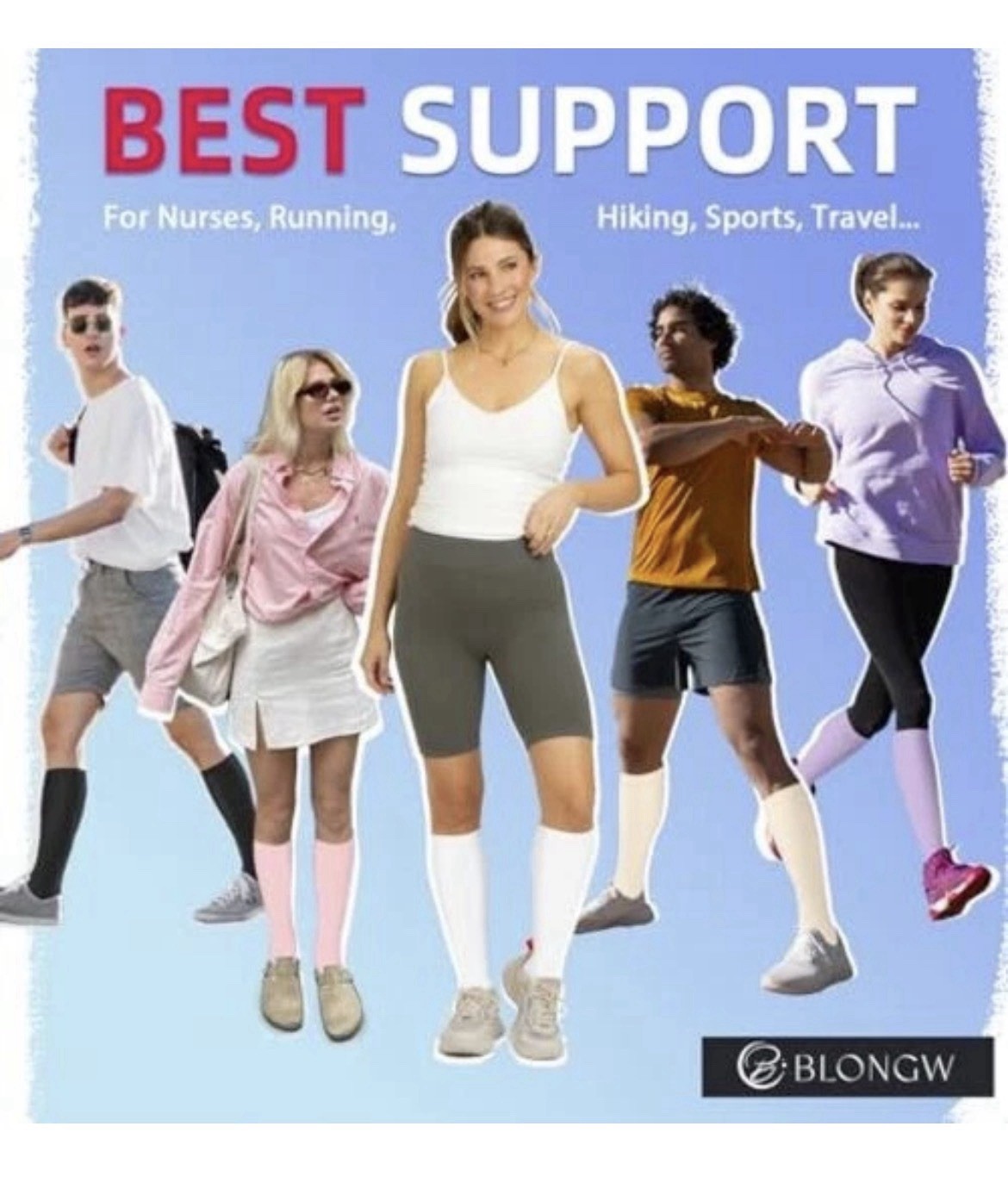 Compression Socks for Women & Men Small-Medium 01 Black/Gray/Pink/