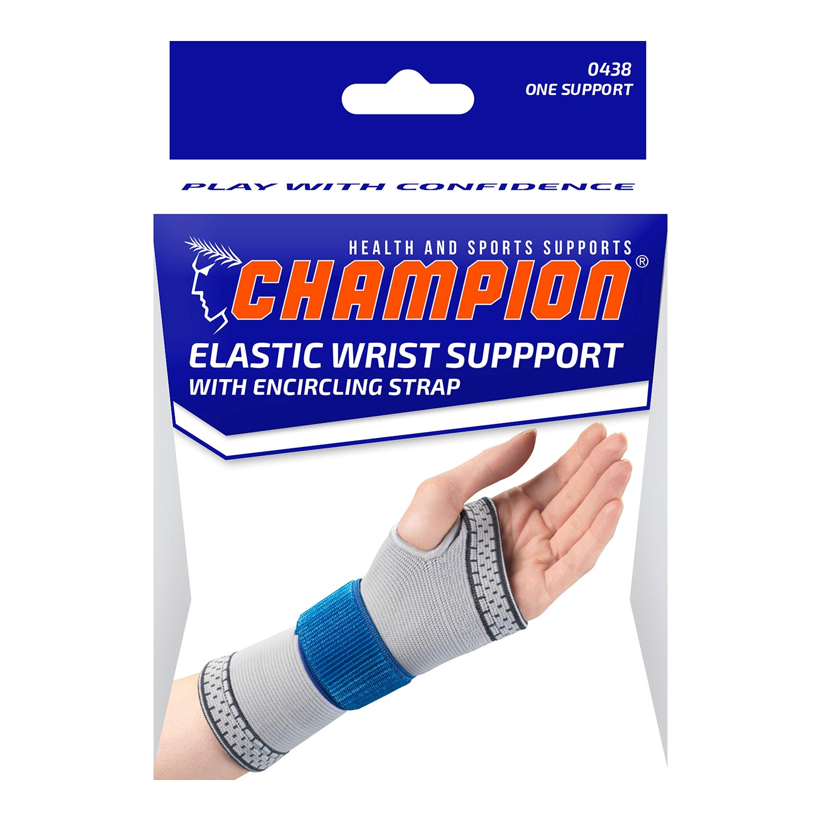 Champion Elastic Wrist Support Compression Sleeve with X-Large, Grey
