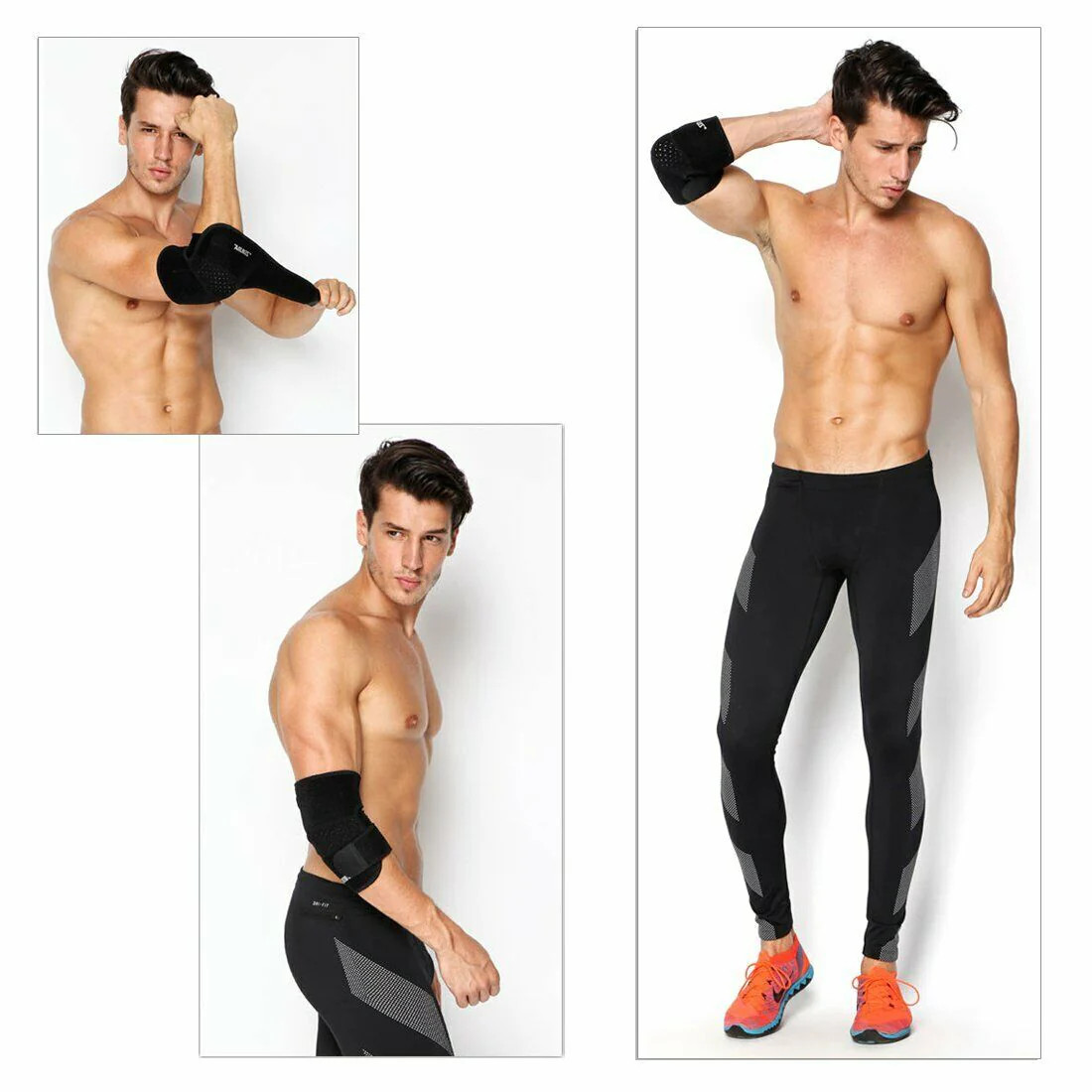 Elbow Brace Support, Adjustable Portable for Home Travel (Black)