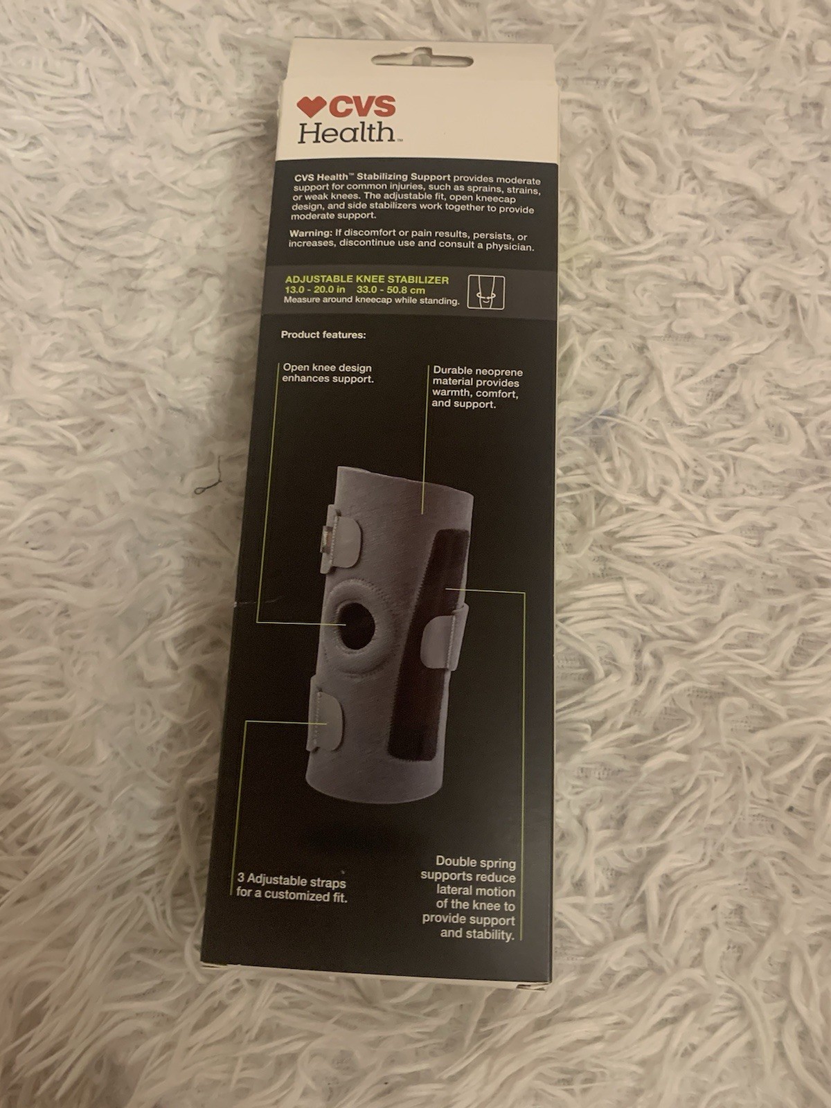 CVS KNEE Performance Stabilizer Moderate Compression Adjustable Brace Support