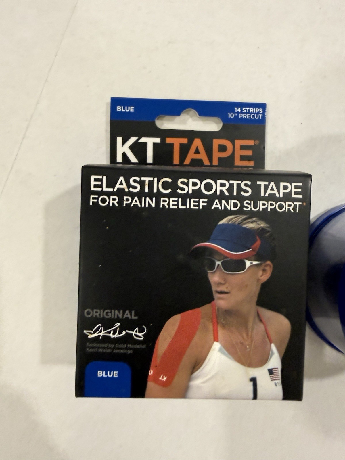 2 New KT Kinesiology Therapeutic Elastic Sports Tape Blue 14 10″ Strips X2