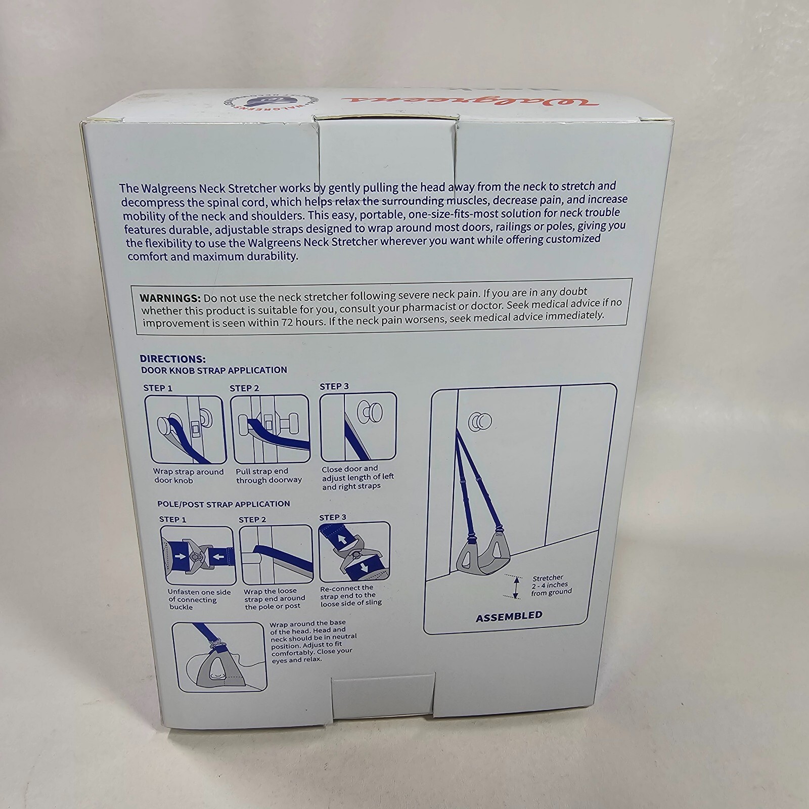 Walgreens Neck Stretcher Portable Reusable Adjustable Strap NEW w/ Carry Bag