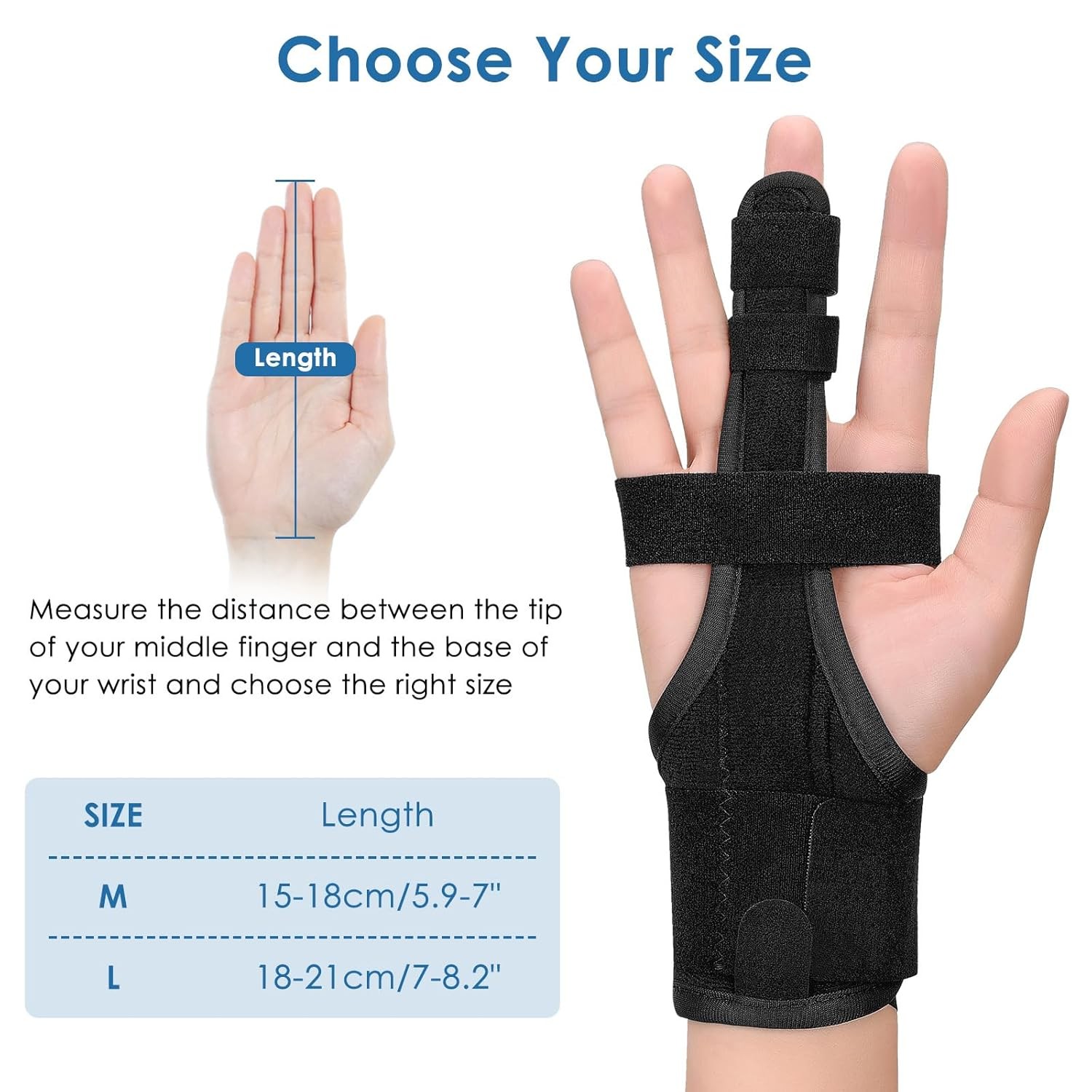 Full Trigger Finger Splint – Hand and Wrist Brace Support for Sprains, Large