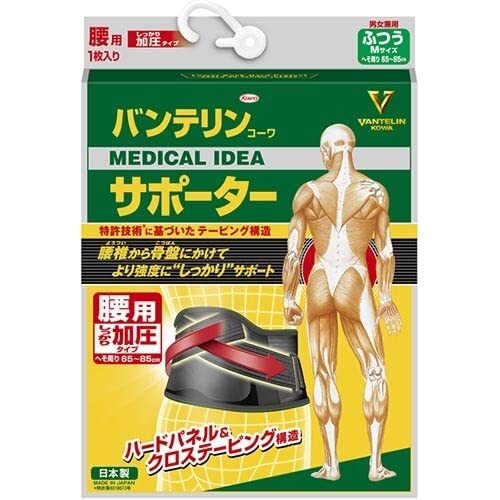 VANTELIN KOWA Back Support – Black, M-Size (65-85cm) Nylon, rubber NEW