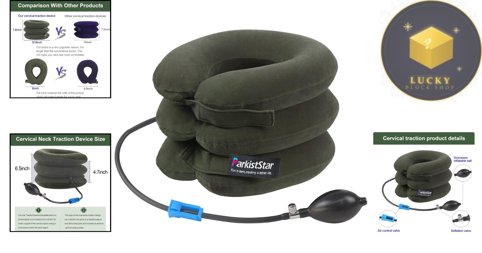 Lightweight Inflatable Cervical Device: Relief for Neck Discomfort & Stiffness