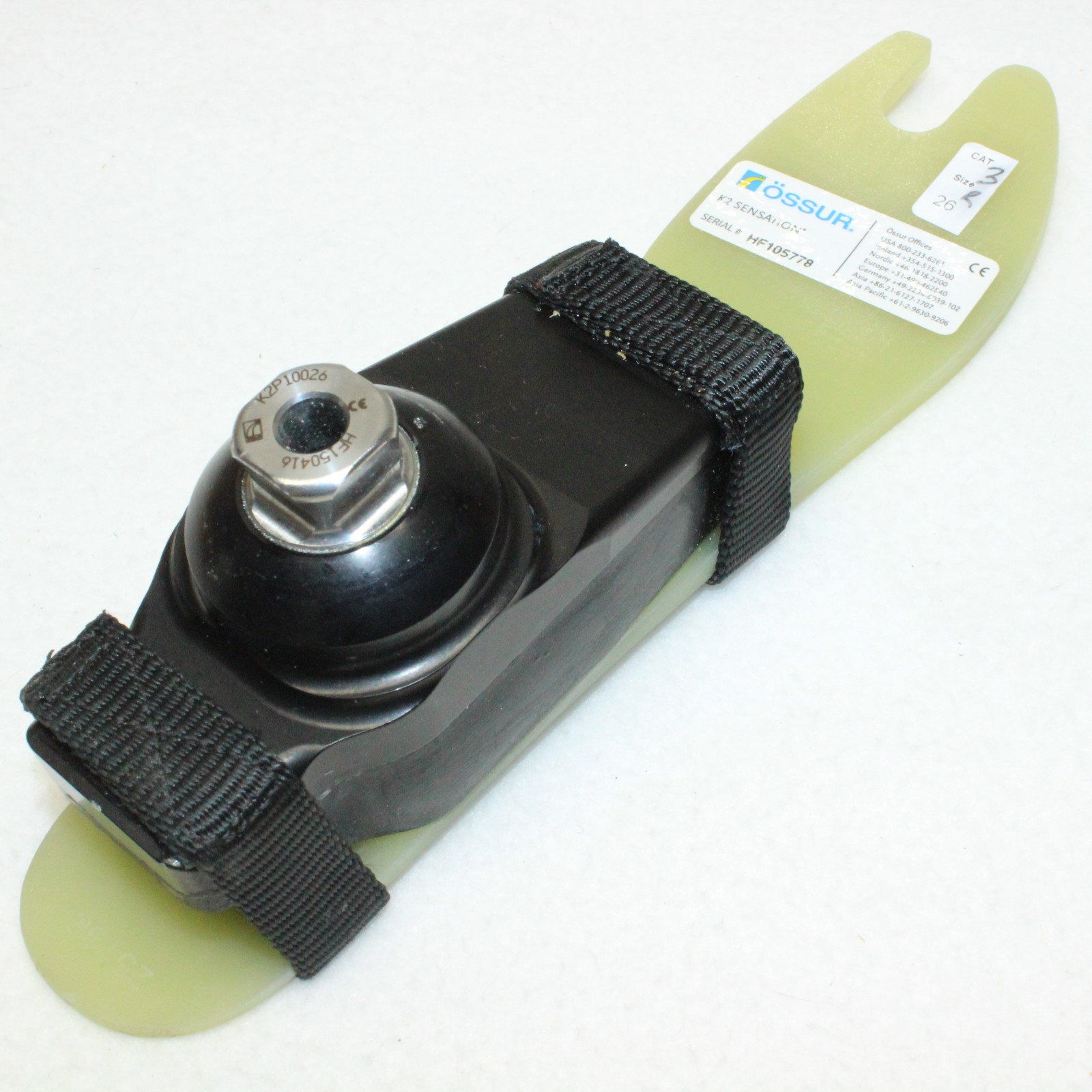 OSSUR K2 SENSATION PROSTHETIC SPLIT TOE FOOT ANKLE SYSTEM ~ RIGHT Sz 26 CAT 3
