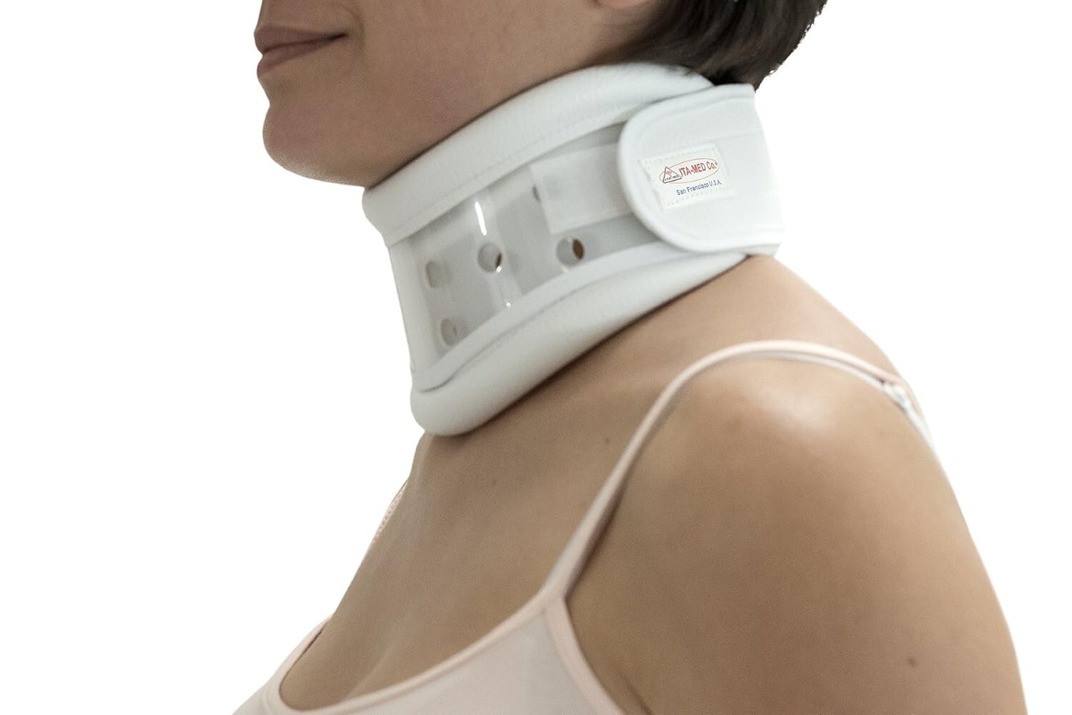 Lightweight Rigid Plastic Cervical Collar Large for Pain Relief