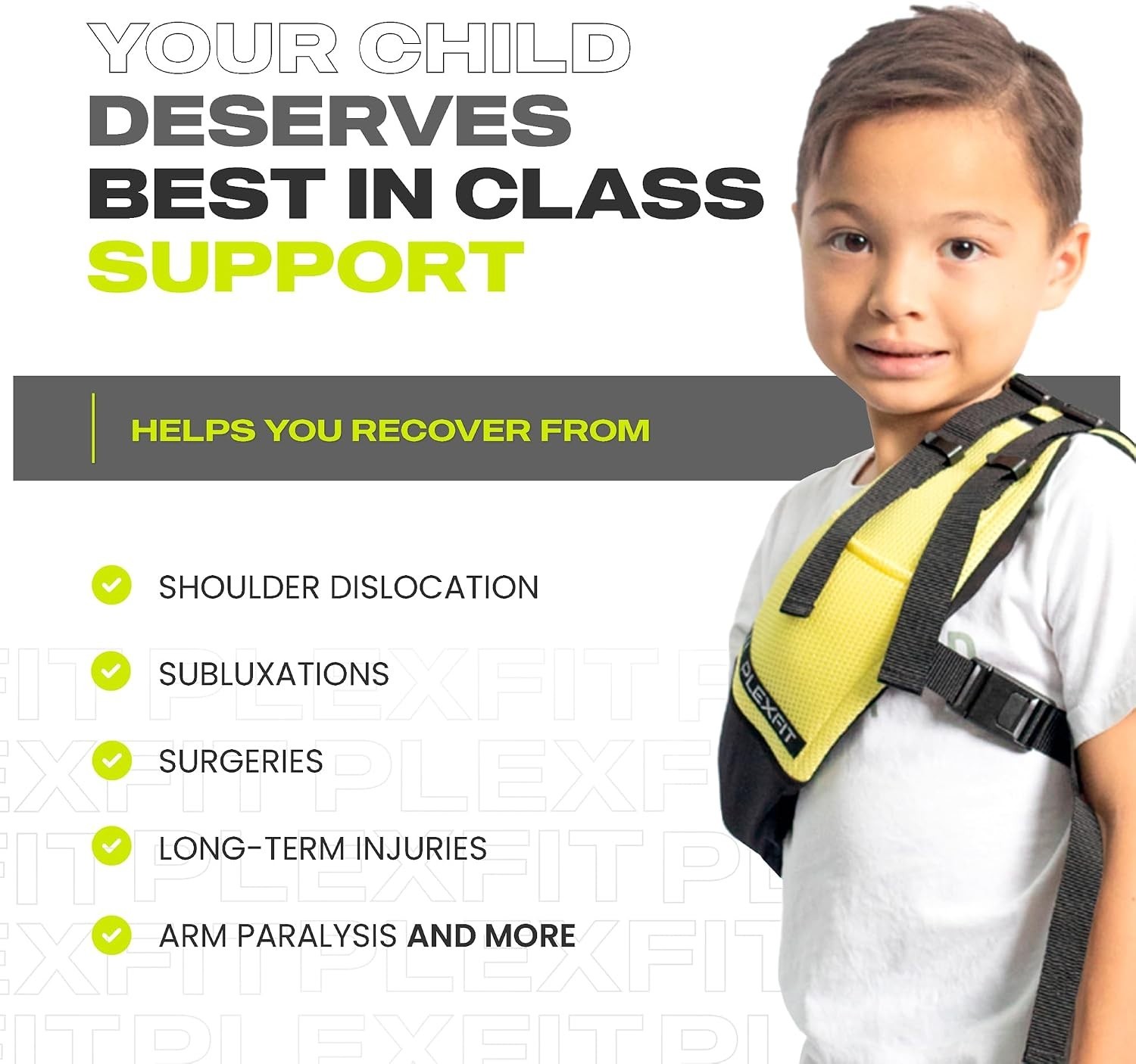 Youth Adjustable Arm Sling – Class A Medical Sling for Left Arm – Yellow & Black