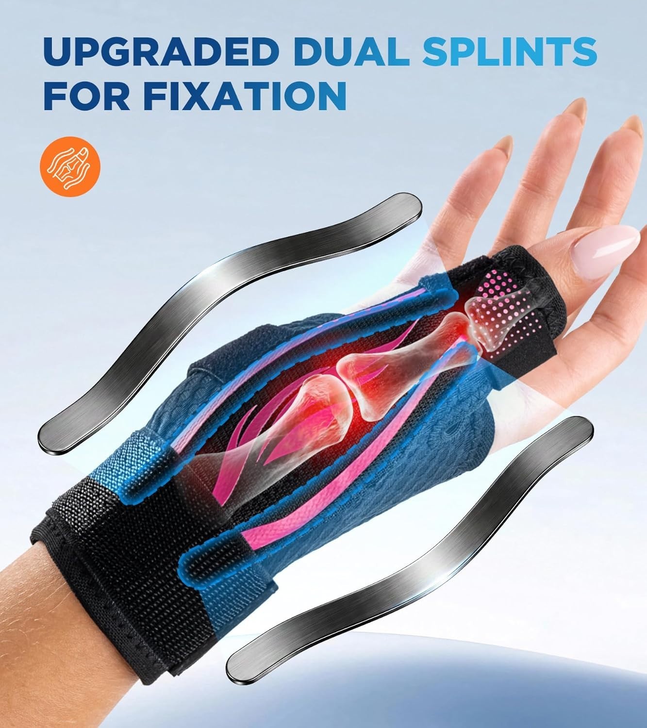 Thumb Support Brace | Upgraded Thumb Spica Splint Stabilizer Pain Relief Night S